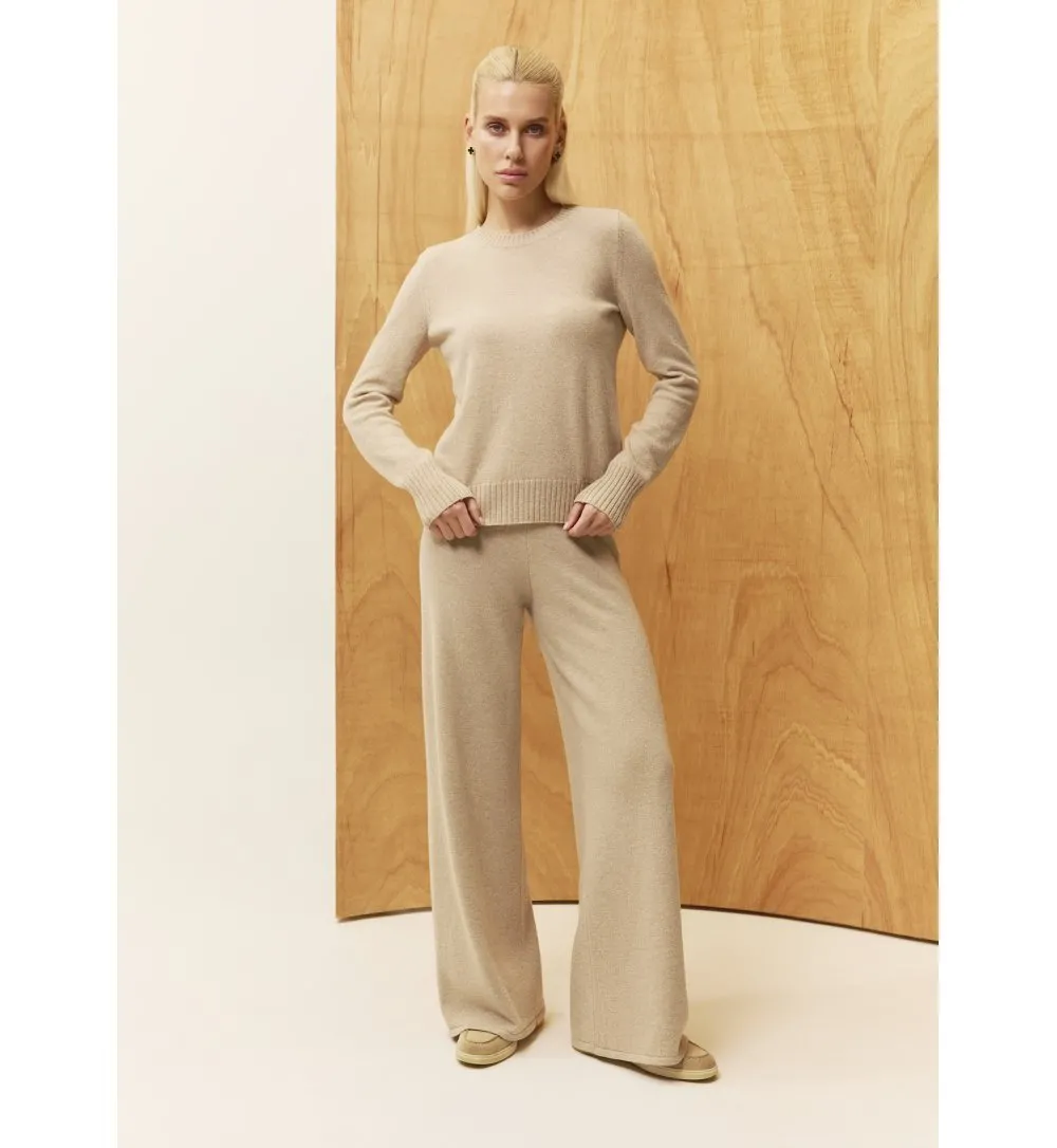 Straight-leg extrafine merino wool trousers