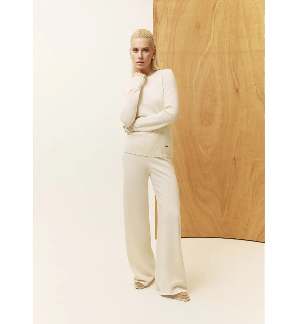 Straight-leg extrafine merino wool trousers