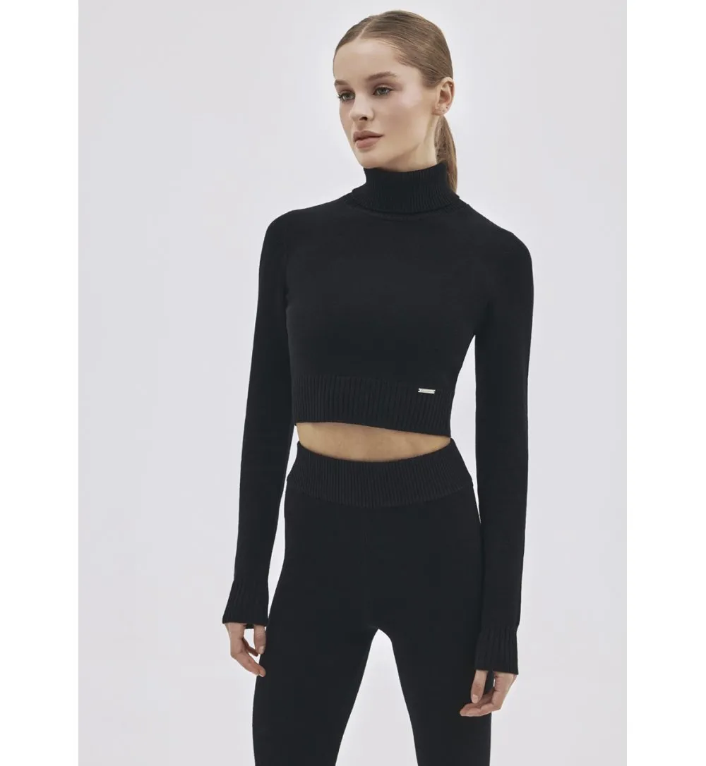 Cropped merino wool jumper