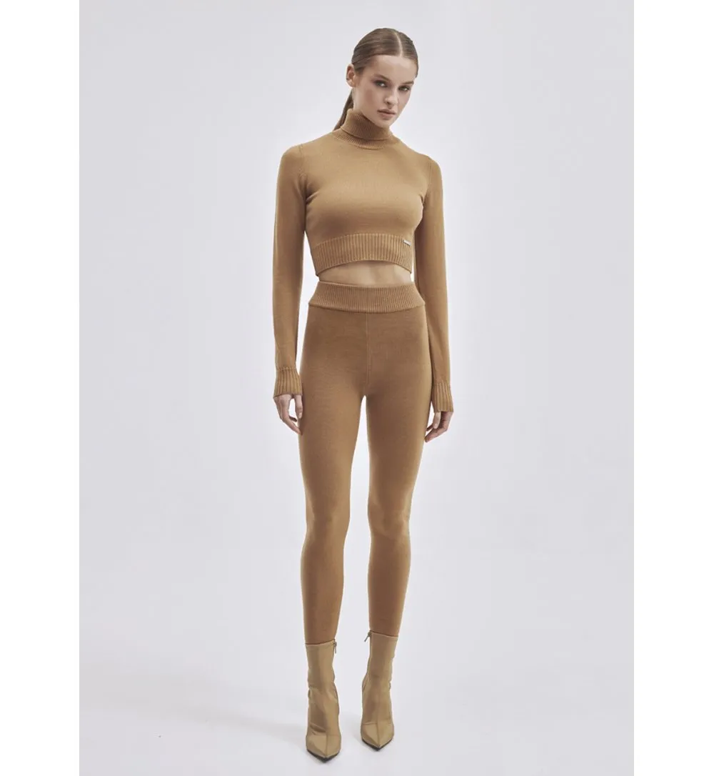 Cropped merino wool jumper