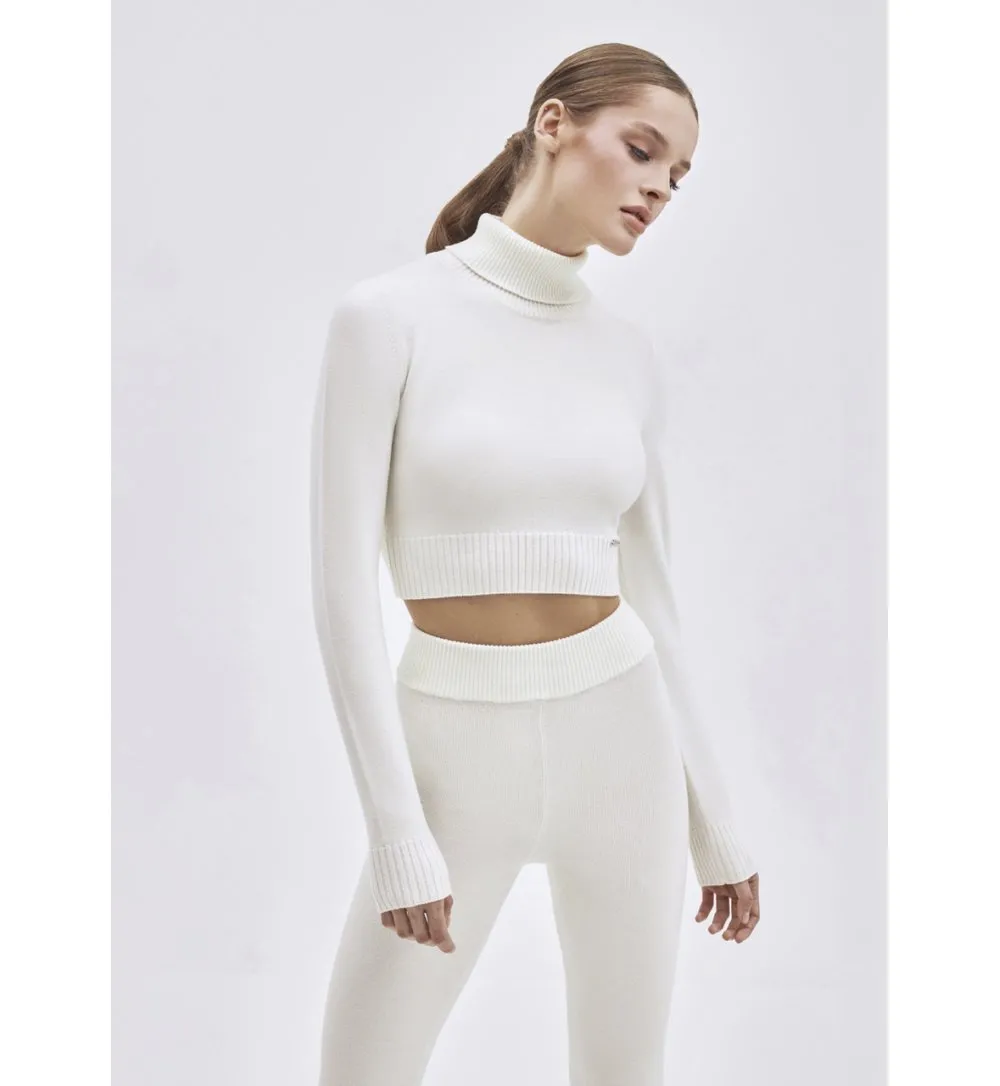 Cropped merino wool jumper