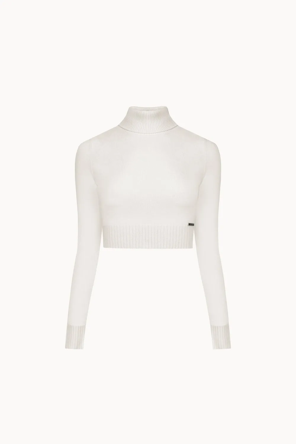 Cropped merino wool jumper
