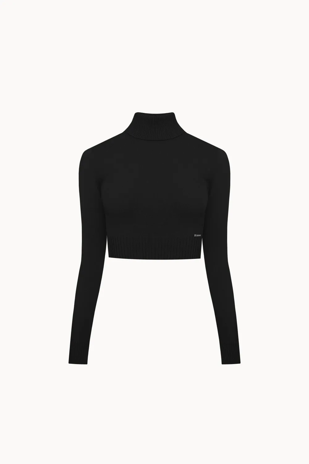 Cropped merino wool jumper