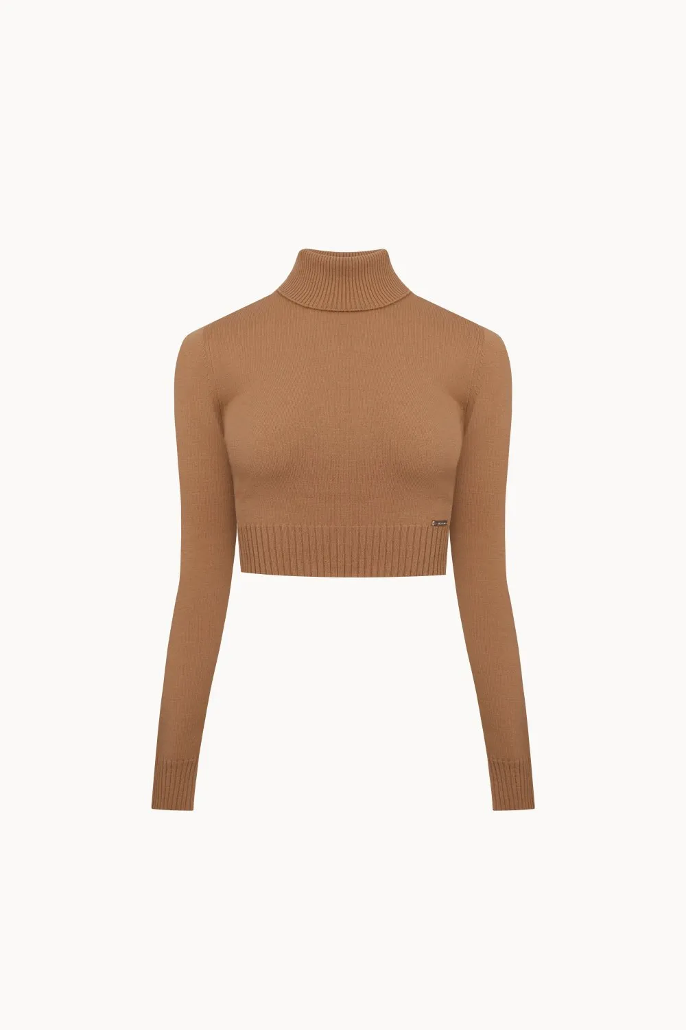 Cropped merino wool jumper
