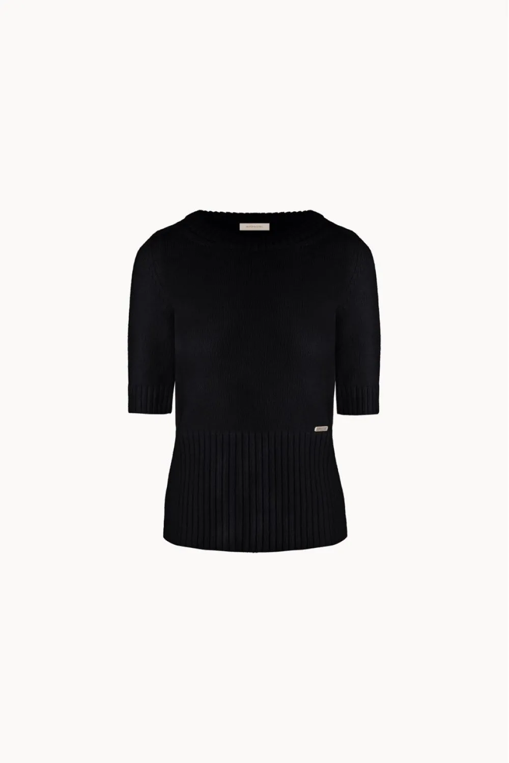 Short-sleeve merino wool sweater