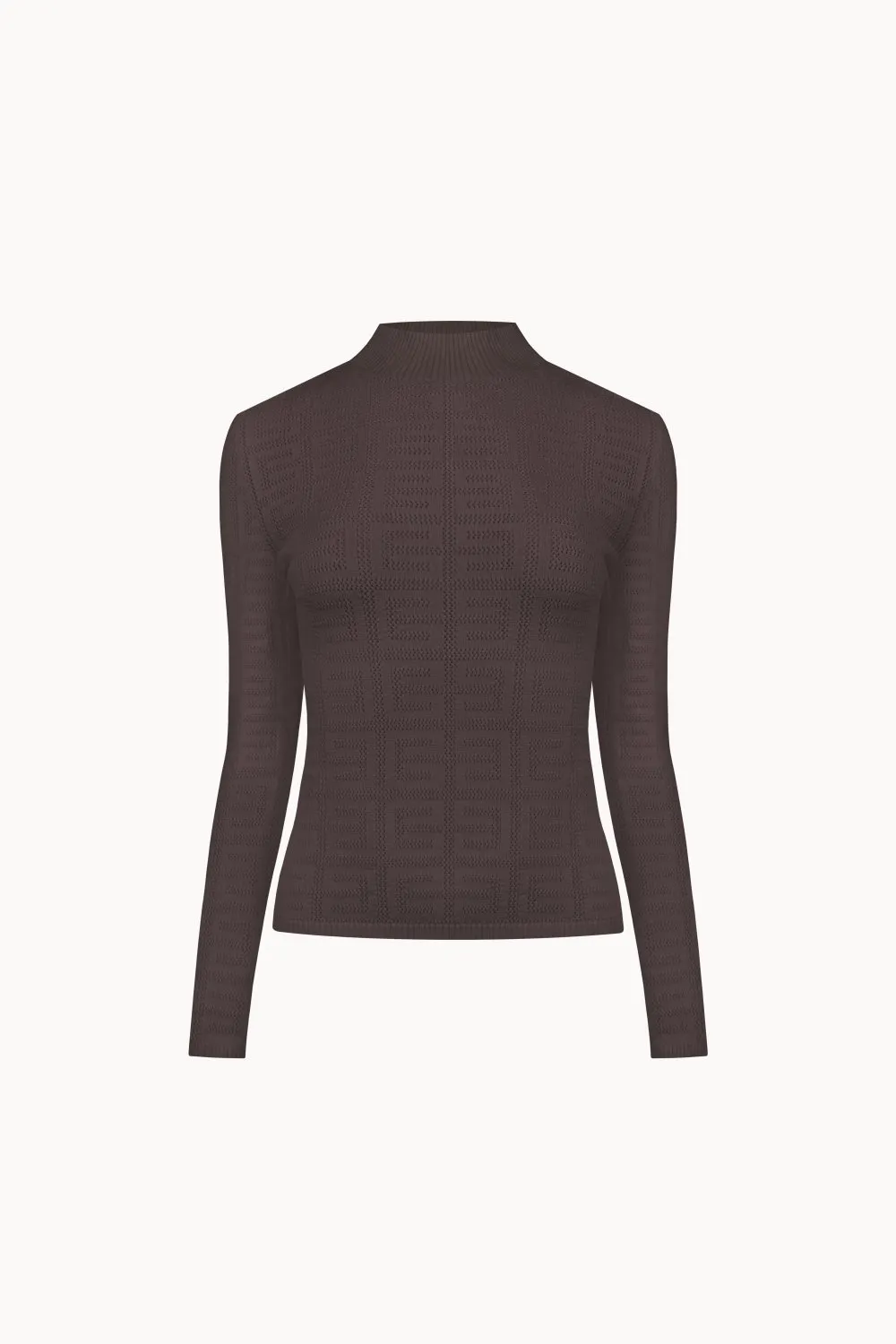 Viscose turtleneck with monogram