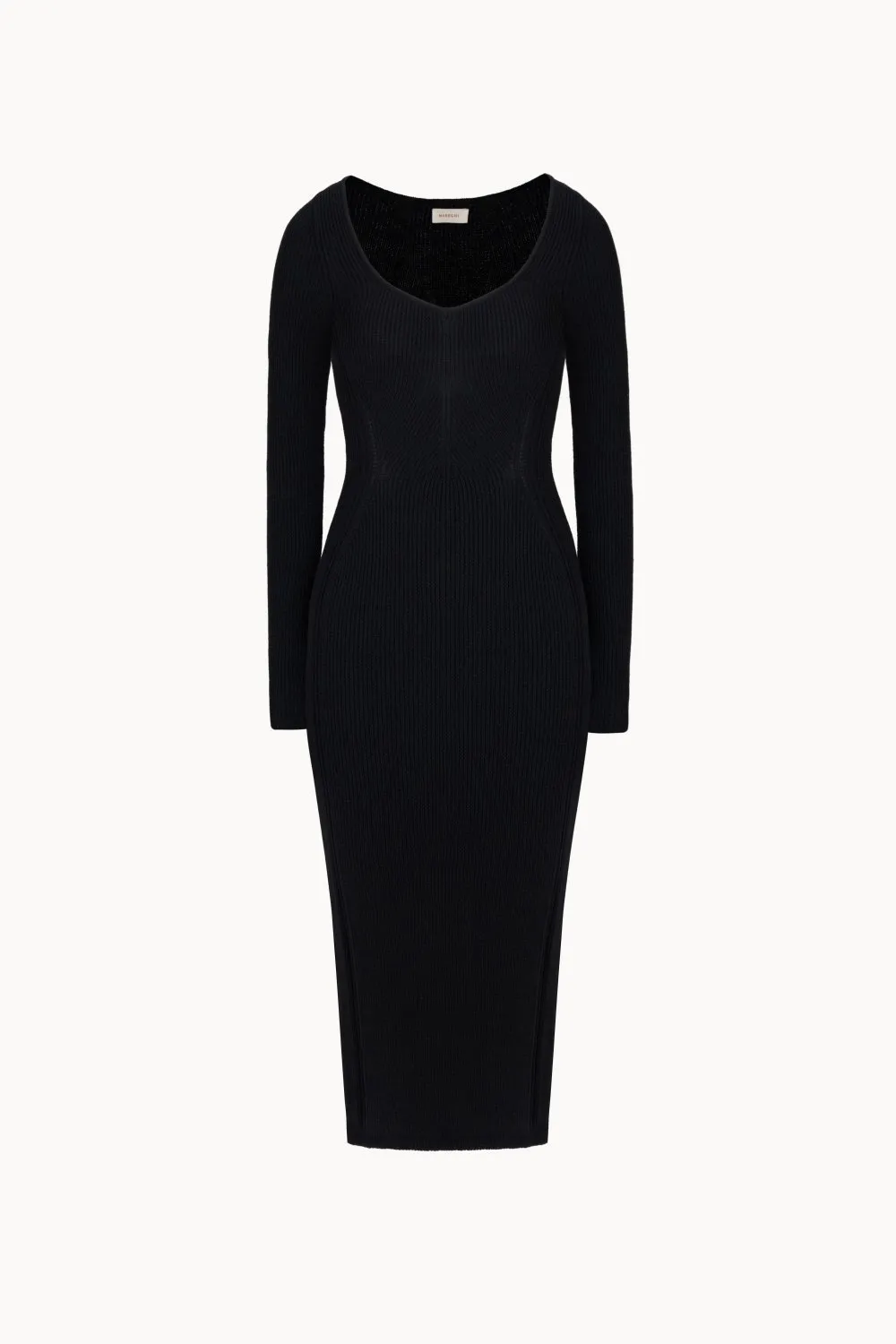 Textured merino wool midi dress