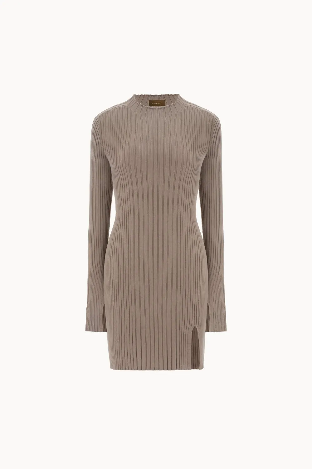 Merino wool dress with a slit