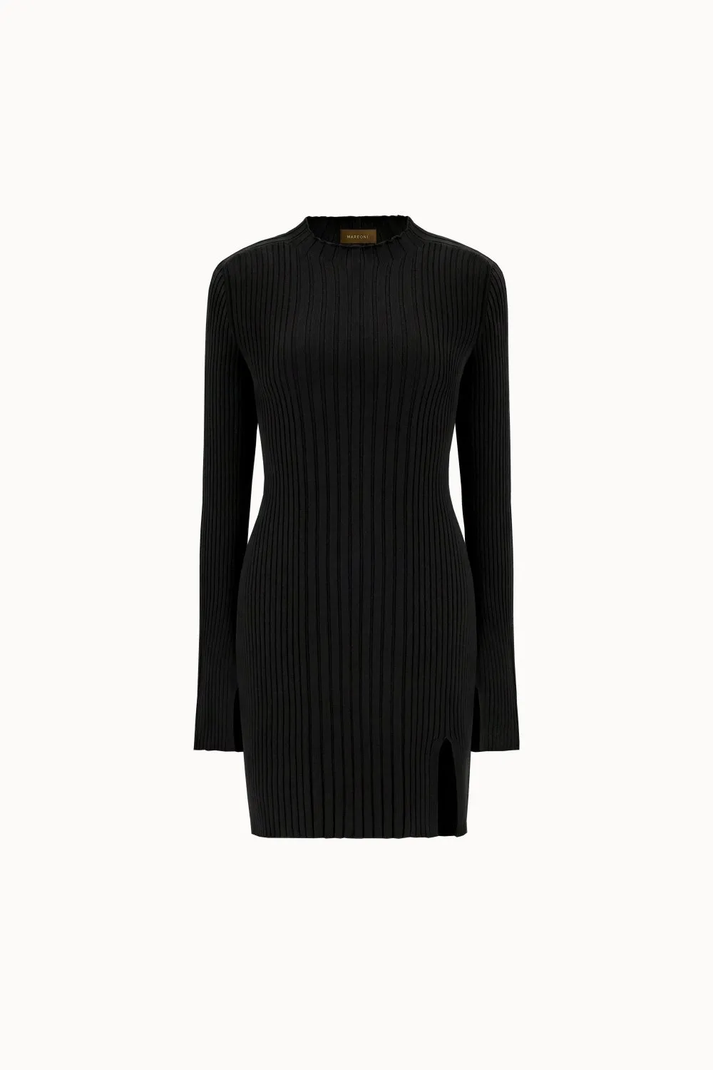 Merino wool dress with a slit