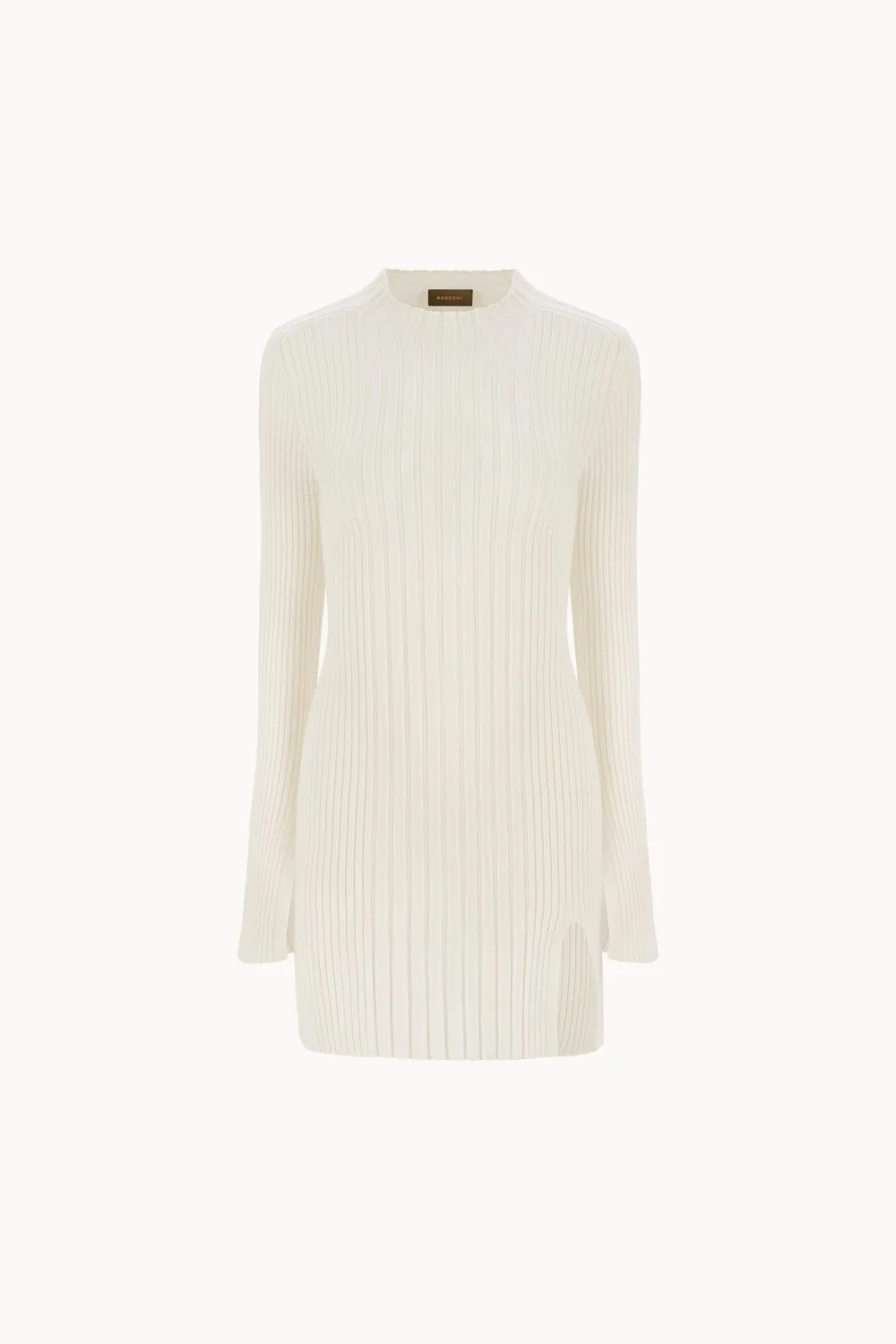 Merino wool dress with a slit
