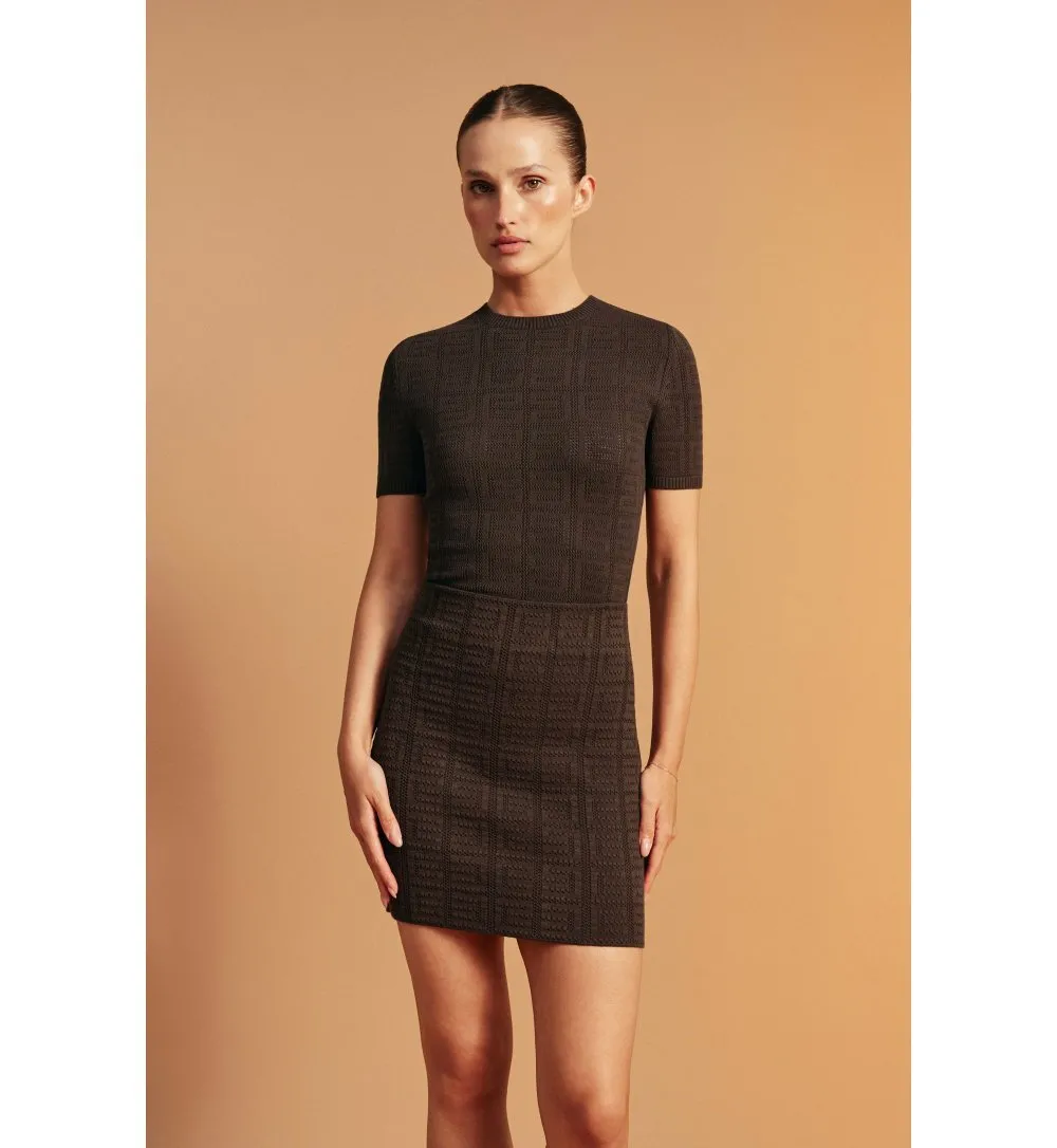 Viscose skirt with monogram